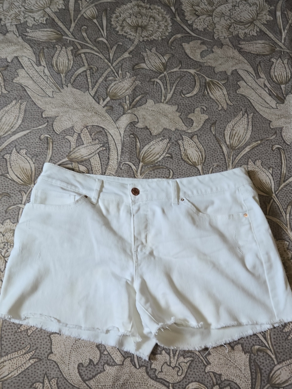Time and Tru White Denim Cutoff Shorts